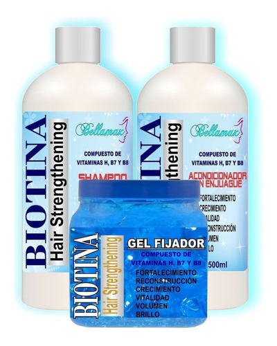 Kit Tratamiento De Biotina: Shampoo + Enjuague + Gel 