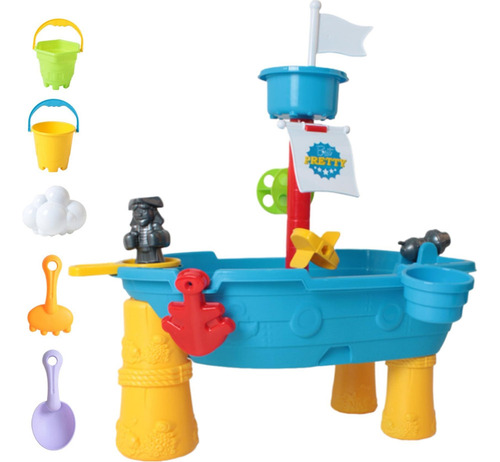 17 Piezas/set Pirate Ship Niños Mesa Agua Al Aire Libre Mesa