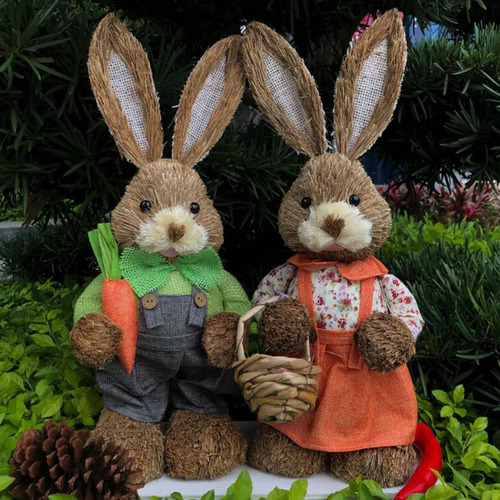 2 Uds De Pascua De Paja Decoración Hecha A Mano Estilo B