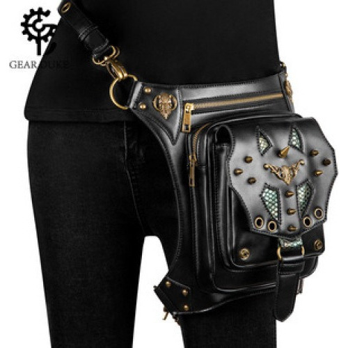 Bolso Bandolera Steampunk Retro Biker Bag Con Cadena