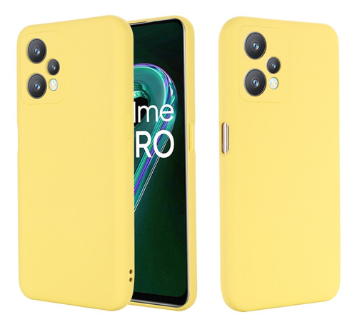 Funda De Silicona Líquida Amarilla Para Oppo Realme 9 Pro 5g