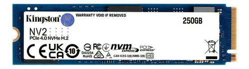 SSD Kingston Nv2 de 250 GB, M.2 2280, Nvme Pcie 4.0 X4, Lectura