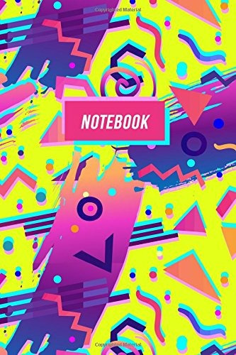 Notebook Retro 90s Nostalgia Journal | Fluoro Abstract Desig