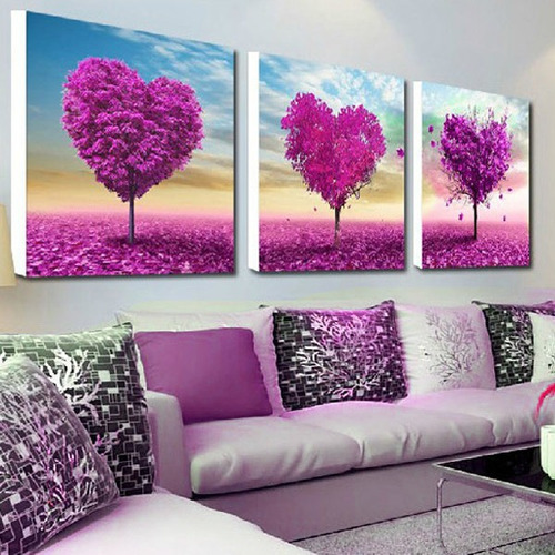 32x32cm 5d Diy Purple Love Tree Pintura Al Óleo Con Resina R