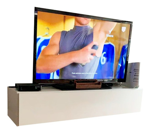 Mesa De Tv Flotante Rack Led Lcd Melamina Minimalista Blanca