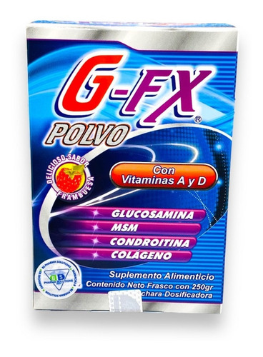 G-fx Polvo Frasco C/250 Gr Reparador De Articulaciones Sabor Frambuesa
