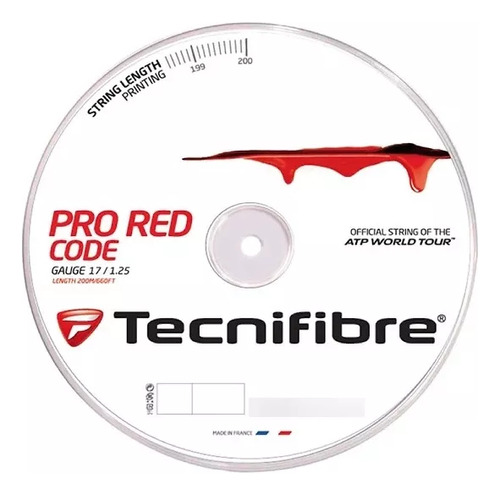 Tecnifibre Pro Red Code - Cuerda Tenis X 200m - 1.25/17