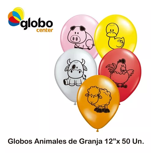 Globos Motivo Animales De La Granja 12 X 25un.