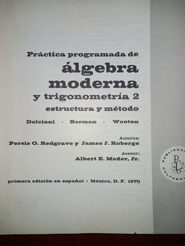 Libro De Algebra (Usado)