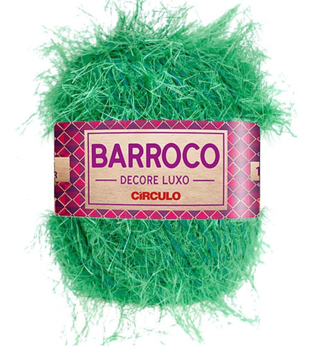 Barbante Barroco Decore Luxo Peludinho Círculo Crochê 280g Cor Esmeralda