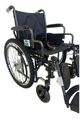 Silla De Ruedas Todo Terreno Con Elevapiernas Super Confort SC-365 Color Negro