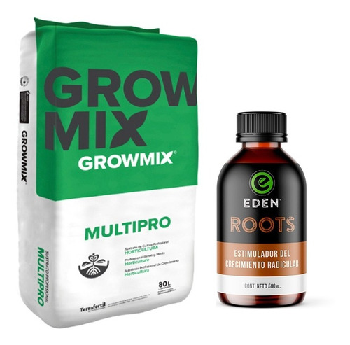 Sustrato Growmix Multipro 80lts Con Eden Roots 500cc