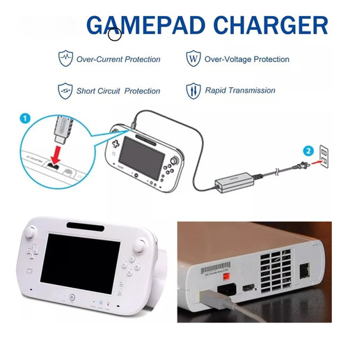 Cargador Control Gamepad Para Wii U Directo A 220v Firme