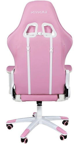 Imagem 5 de 6 de Cadeira Gamer Mx5 Giratoria Branco E Rosa Mymax Mx5/pk