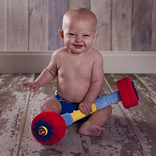 Wod Toys Baby Barbell Plush Con Sonajero - Juguete De Fitnes