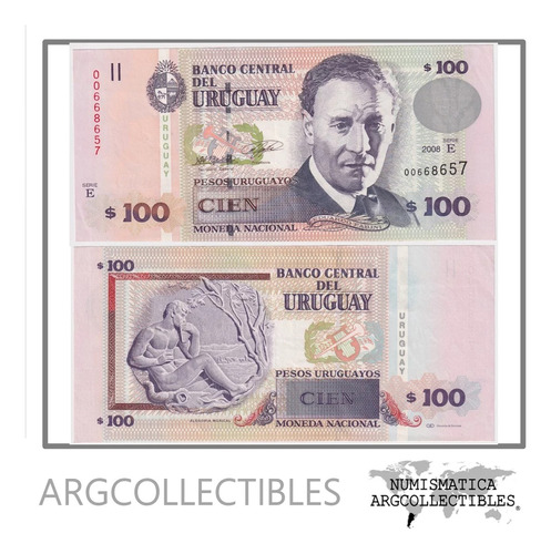 Uruguay Billete 100 Pesos 2008 P-88a Au