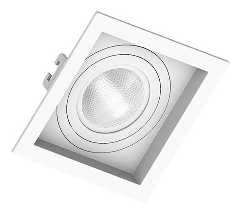 Spot Embutir Quadrado Opus + Led 4w Amarela Ourolux Completo