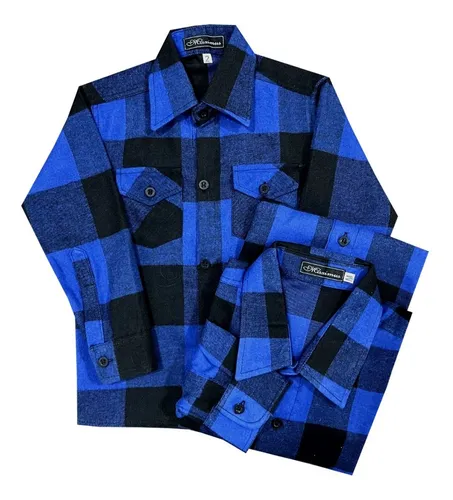 Tal Pai Tal Filho Kit Camisa Flanela Xadrez Cowboy 2 Pe as