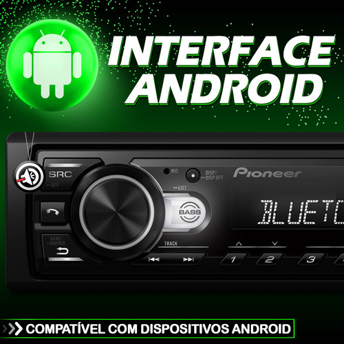 Rádio Pionner Mp3 Player Automotivo Mvh-s235 Bt Mvh Bt Usb