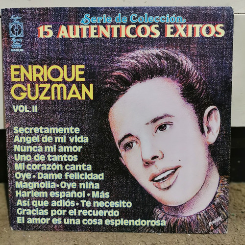 Disco Lp Enrique Guzman- Vol.2 15 Exitos,cl