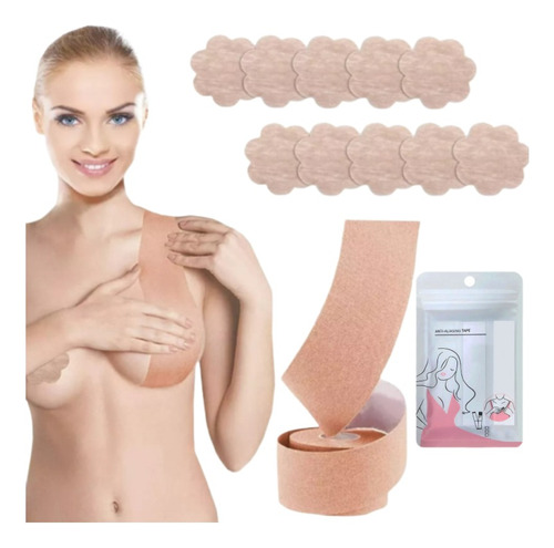 Boob Tape + 10 Pezoneras Desechables + 36 Cinta Doble Faz