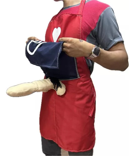 Mandil Delantal Cocina Decoración Chef Ajustable, Unisex Color Rojo Diseño De La Tela Cupido