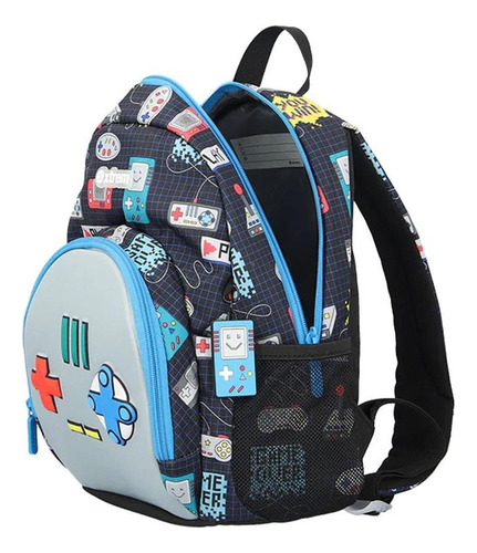 Mochila Xtrem Power Blue Joystick Azul Azul Estampado