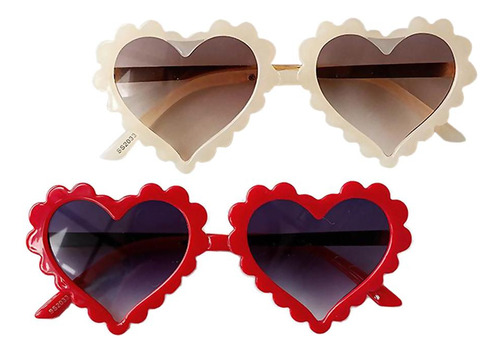 2 Gafas De Sol Para Niños Con Forma De Corazón 400, Color Ro