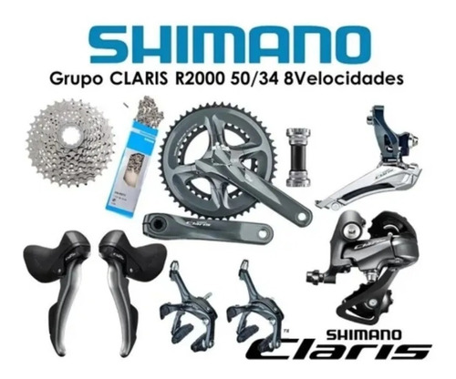 Grupo Shimano Claris R2000 8 Velocidades Kit Bicicleta Ruta