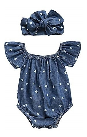 Ropa Para Bebe Body Con Diadema De Verano Talla 0-6 Meses