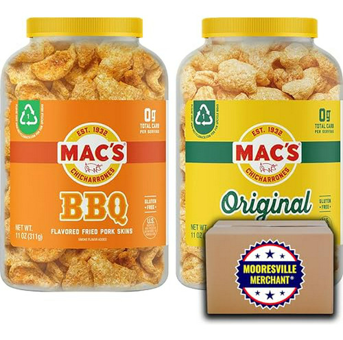 Chicharrones Mac's Variety Pack, 11 Oz - 2 Sabores - Con Cal