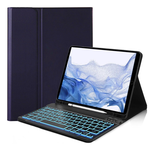 Funda Con Teclado Suyooulin Para Galaxy Tab S8 Plus Negro