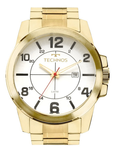 Relógio Technos Dourado Masculino Grande Original Provadágua