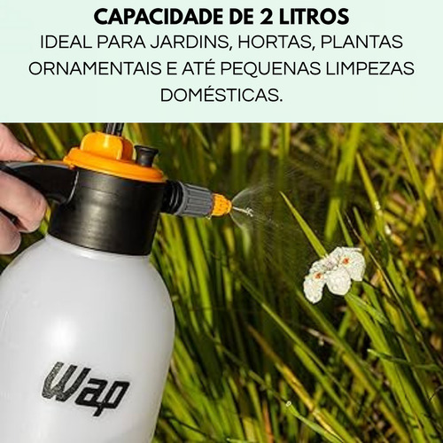 Pulverizador Multiuso 2l Ideal Para Sanitização E Jardins Branco