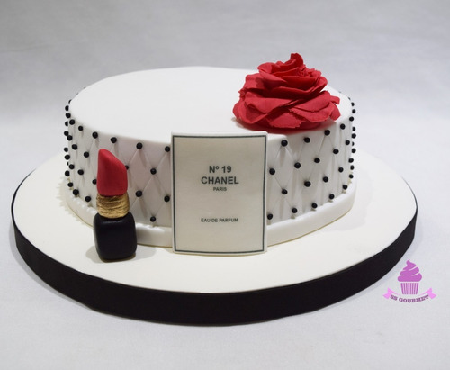 Torta Chanel N Rosa Roja Labial Rojo Capitone Tematica Mercado Libre