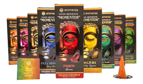 Sahumerios En Cono Momentos X 1 Unidad + Portacono Fragancia 7 Poderes - Protección