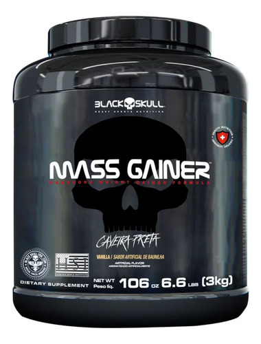 Hipercalórico Mass Gainer 3kg Black Skull Massa Muscular