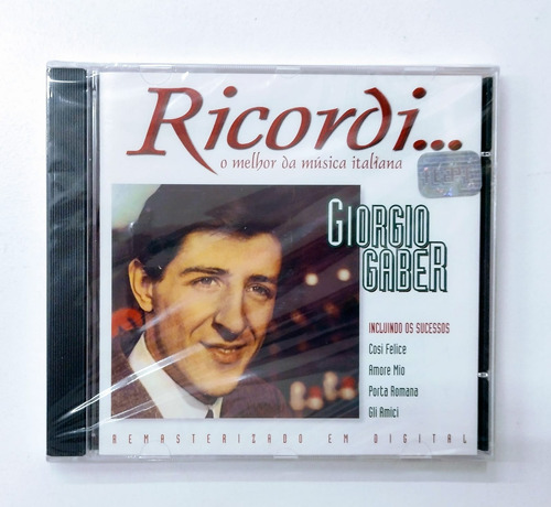 Cd Giorgio Gaber Coletânea Ricordi Lacrado