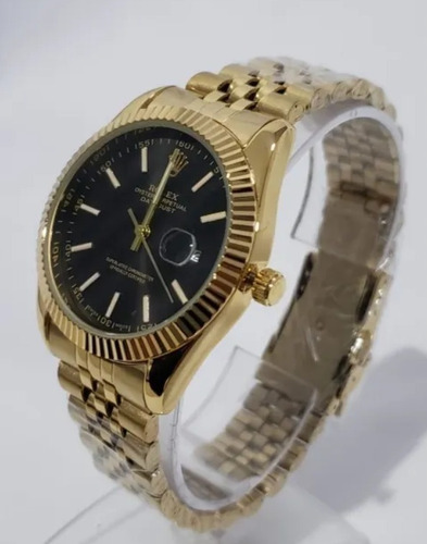 Relógio Unissex Preto/prata/dourado 36mm