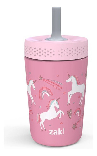 Vaso Termico Para Niños Metalico Bluey / Unicornios 354 Ml Rosa Unicornios