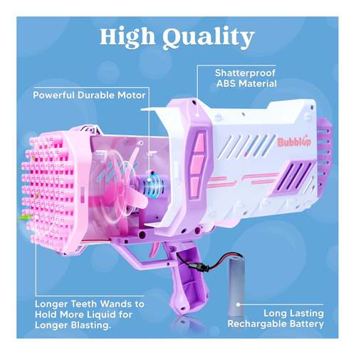 Sloosh Bubble Machine Gun Para Niños De 4 A 8 Años, Bazooka