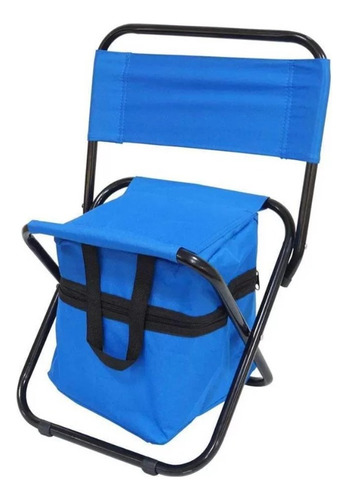 Silla de camping y pesca Importway con bolsa de bolsillo, color azul