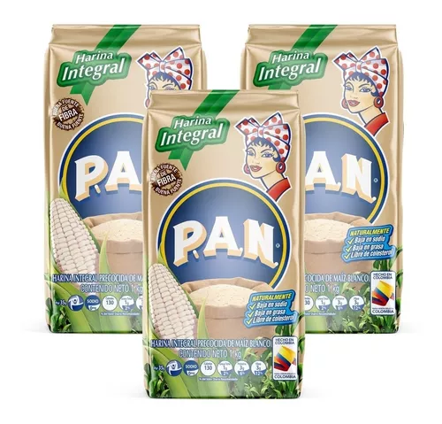 Harina Integral Harina Pan Blanca X 3 Uds 1kg