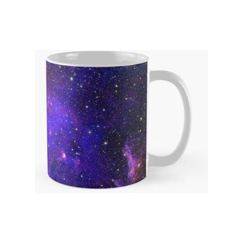 Taza Patrón De Galaxia Púrpura Por Todas Partes Calidad Prem