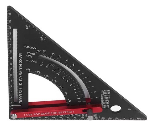 Regla Triangular For Carpintería Con Goniómetro Ajustable A