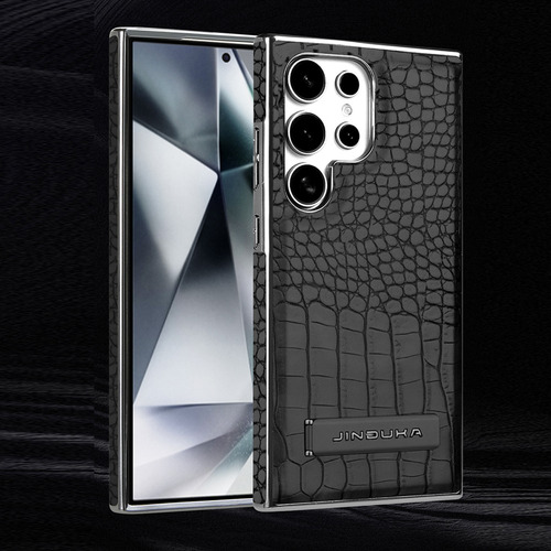 Funda De Teléfono Electrochapada Con Soporte De Cuero De Alta Calidad Para Samsung Galax