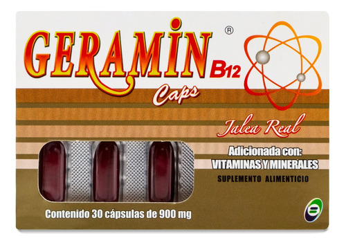 Geramin B12 Jalea Real Adicionada Con Vitamina Y Minerales 3 Sabor Miel