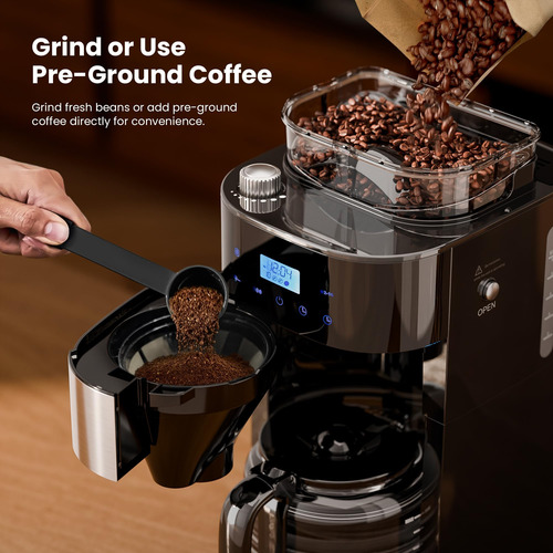 Cafetera De Goteo Digital De 10 Tazas De Kismile Con Matiner