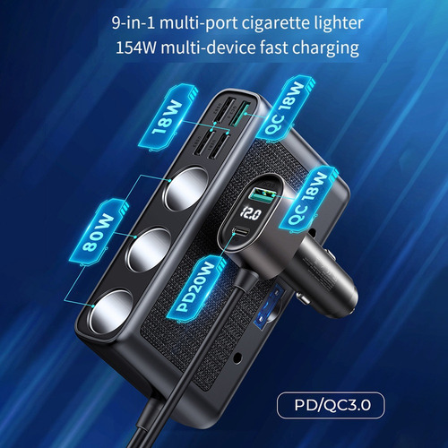 C Adaptador De Cargador De Coche Joyroom, 154 W, 9 En 1,
