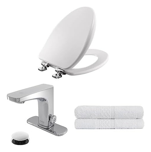 Bathroom Refresh Bundle Includes (1) Elongated Toilet Seat W